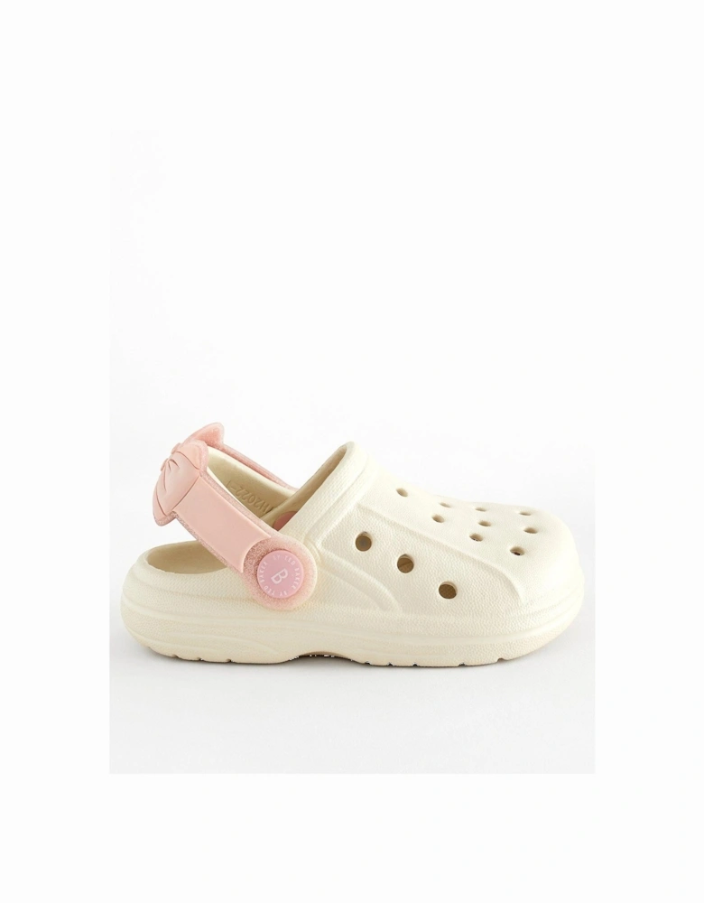 Younger Girls Bow Clog - Pink/Neutral