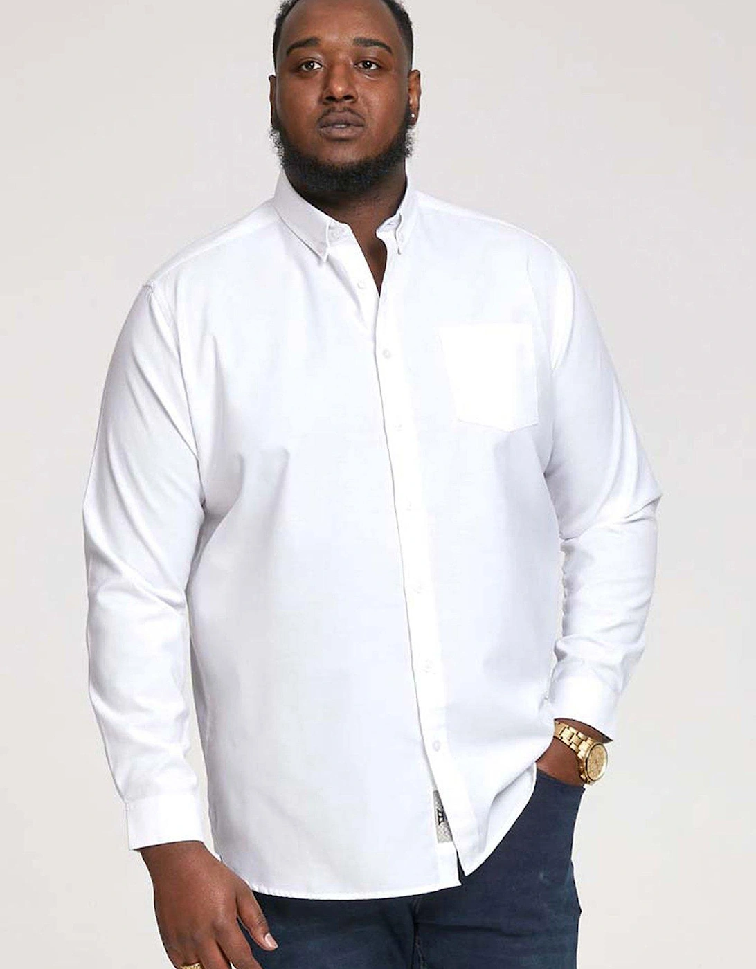 Richard Basic Oxford Long Sleeve Shirt -White, 2 of 1