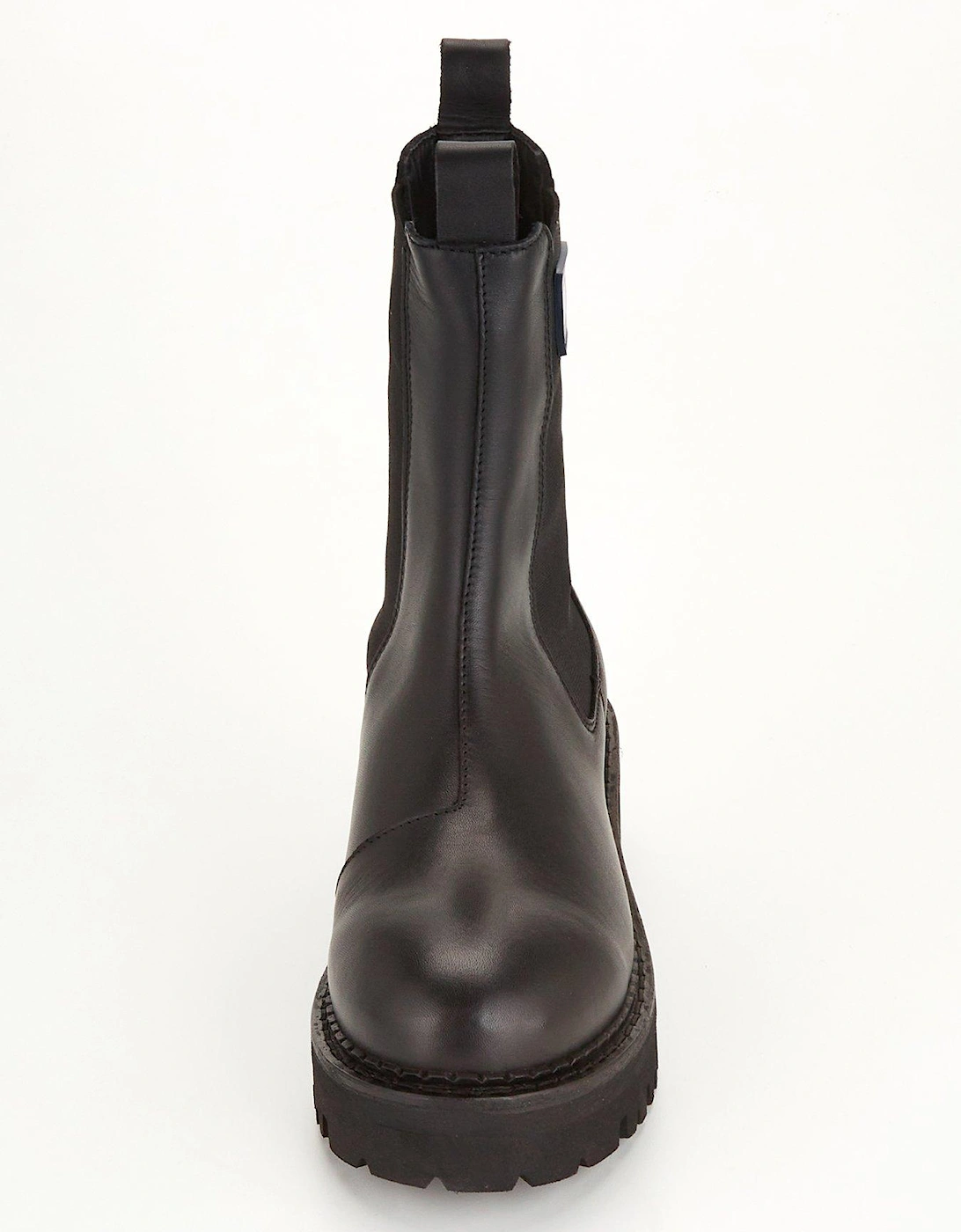 Urban Chelsea Leather Chunky Boot - Black