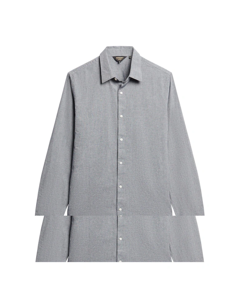 Cotton Twill Long Sleeve Shirt - Light Blue