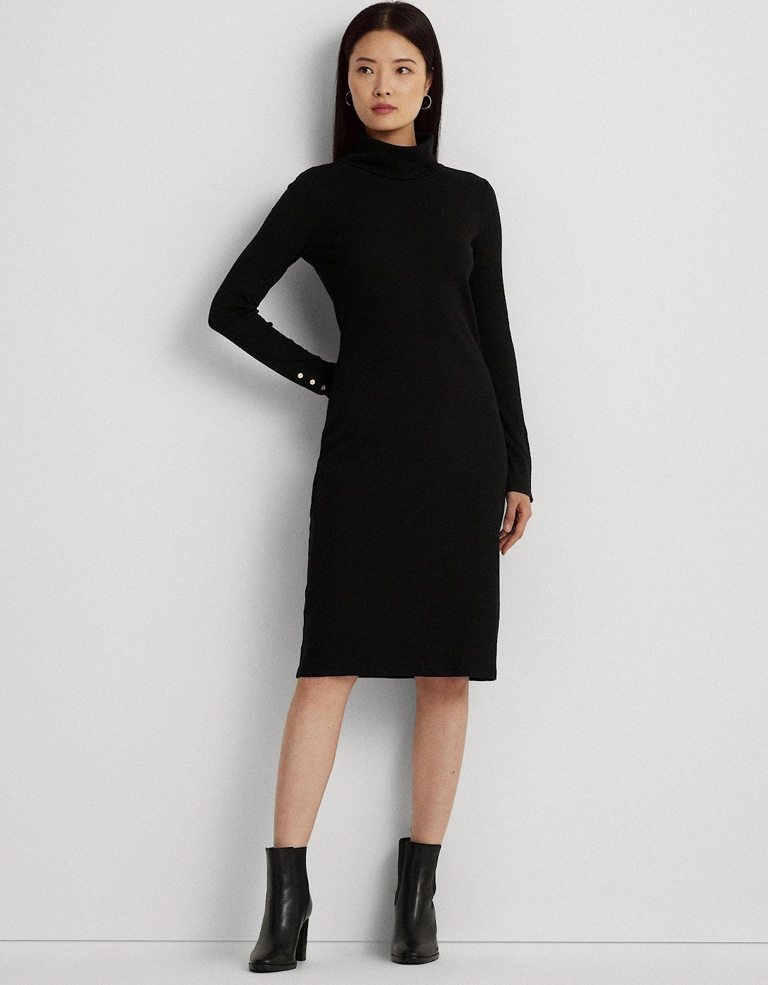 Firlicia-long Sleeve-day Dress - Polo Black