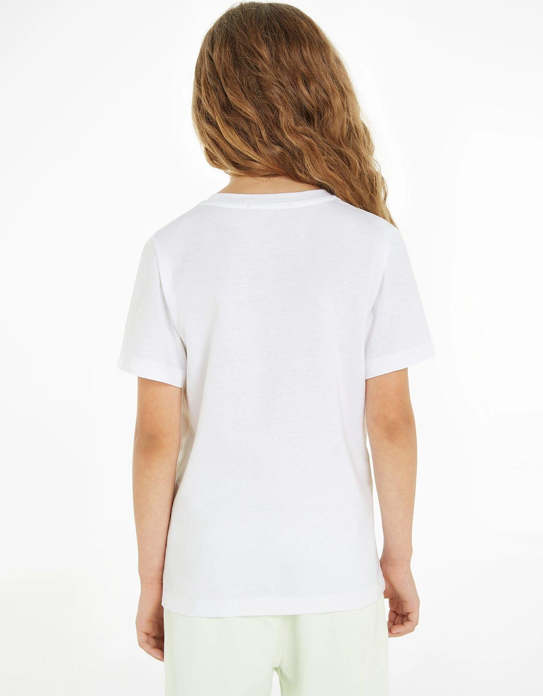 Girls Ck Monogram T-Shirt - White