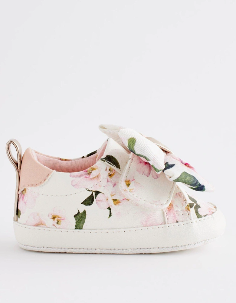 Baby Girls Floral Padder Trainer - White