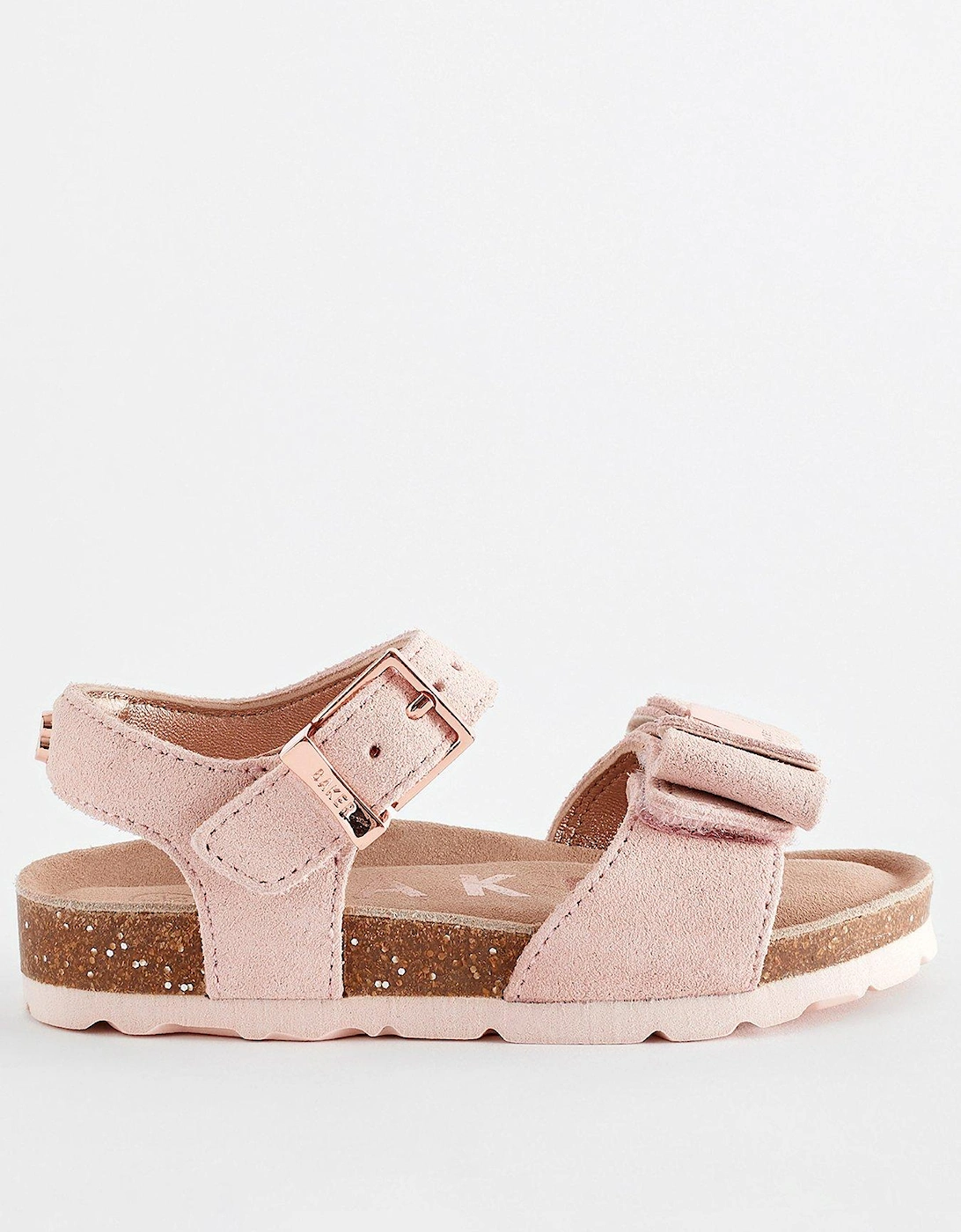 Girls Bow Footbed Sandal - Pink, 8 of 7