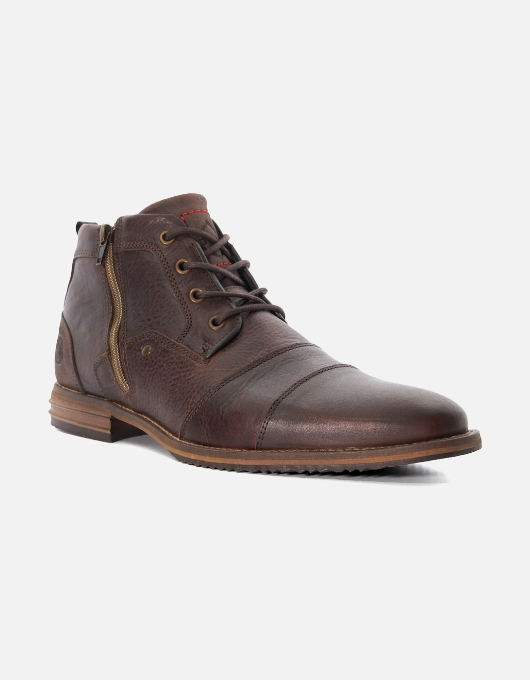 Mens Captains - Double Toe Cap Detail Leather Boots, 6 of 5