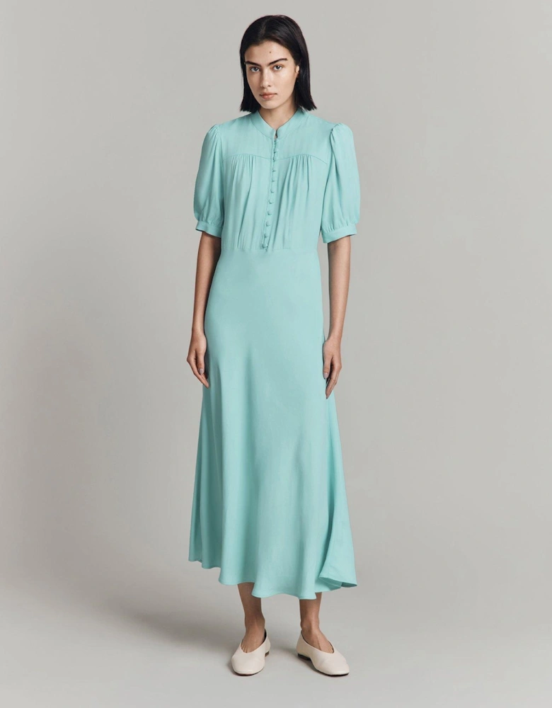 Adele Short Sleeve Midaxi Dress - Blue