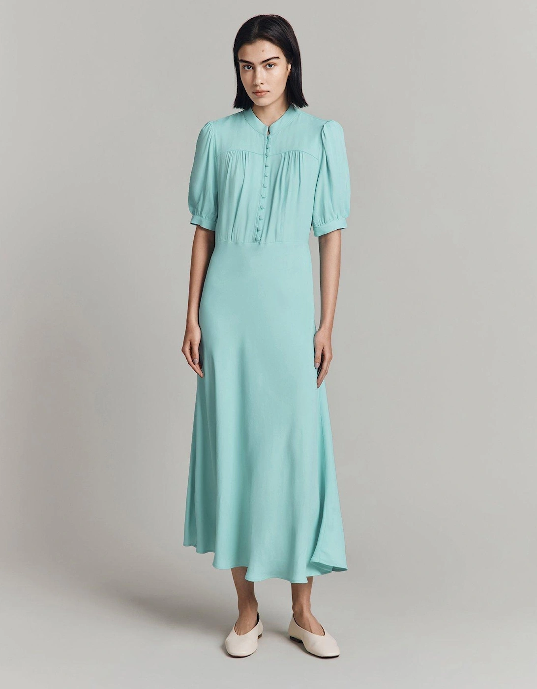 Adele Short Sleeve Midaxi Dress - Blue, 2 of 1