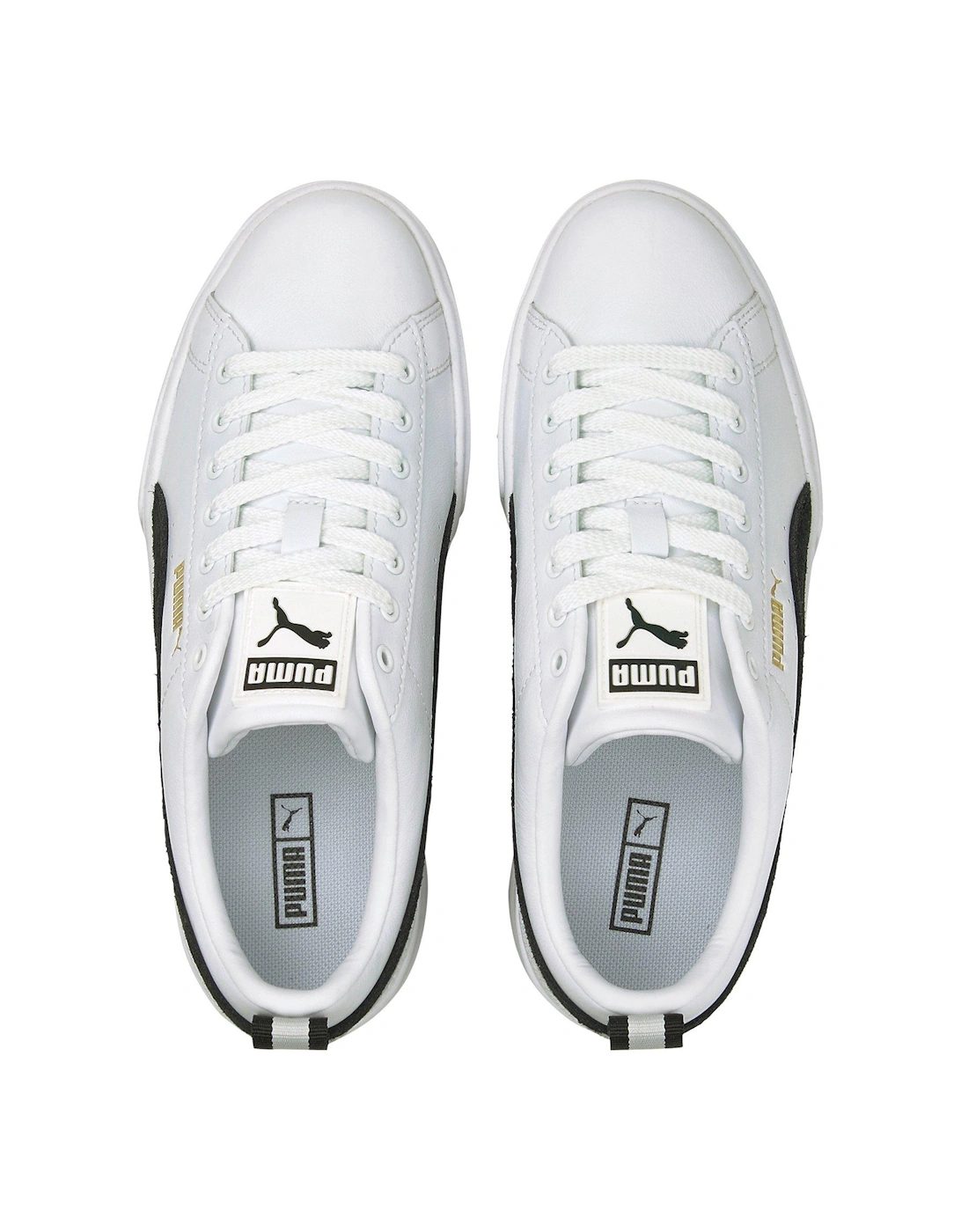 Womens Mayze Leather Trainers - White/Black