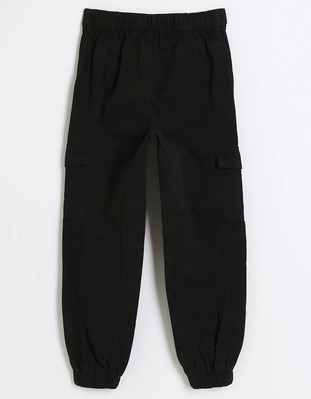 Girls Belted Cargo Trousers - Black