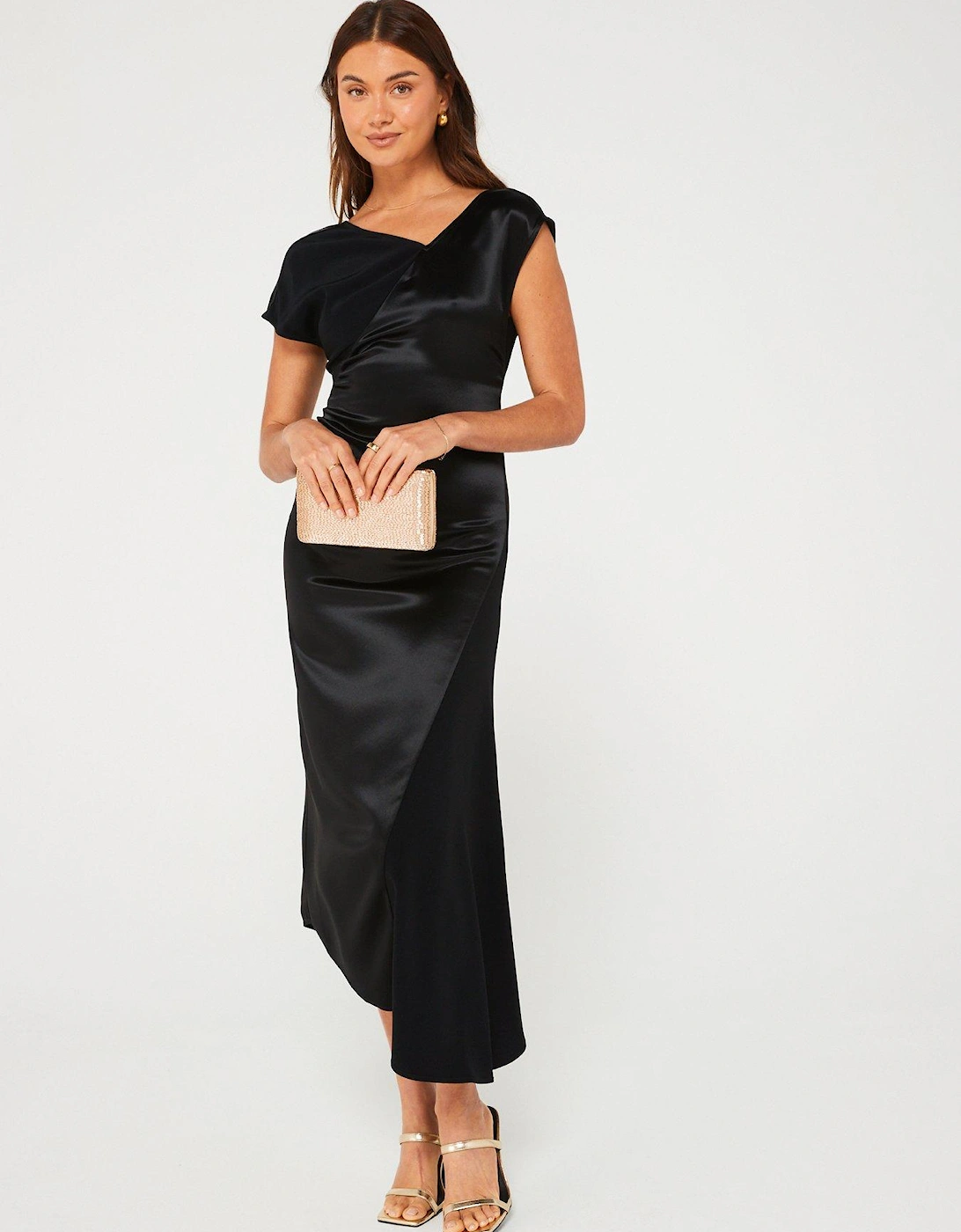 Naia Shine Midi Dress - Black