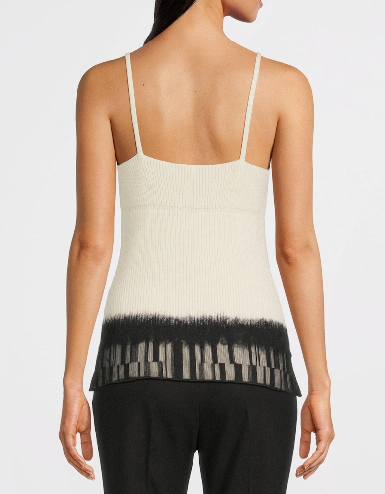 Lace & Knit Vest - Ivory