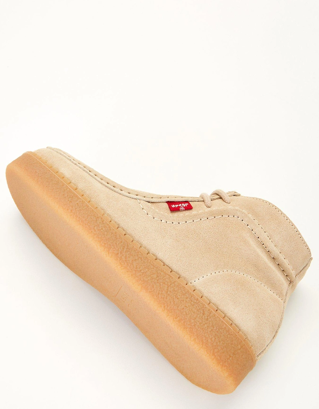 Suede Red Tab Boot - Beige