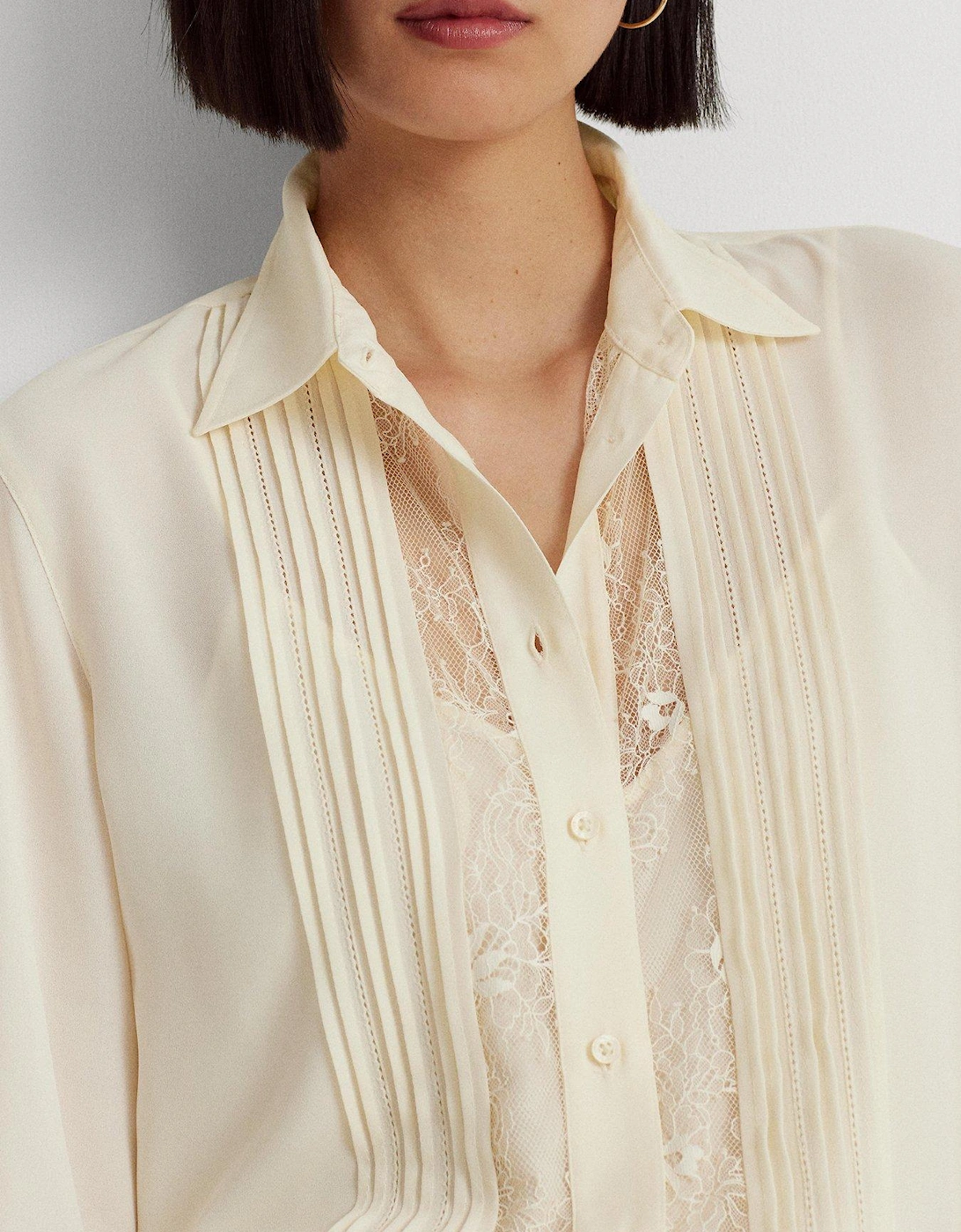 Lalort-long Sleeve-button Front Shirt - Mascarpone Cream