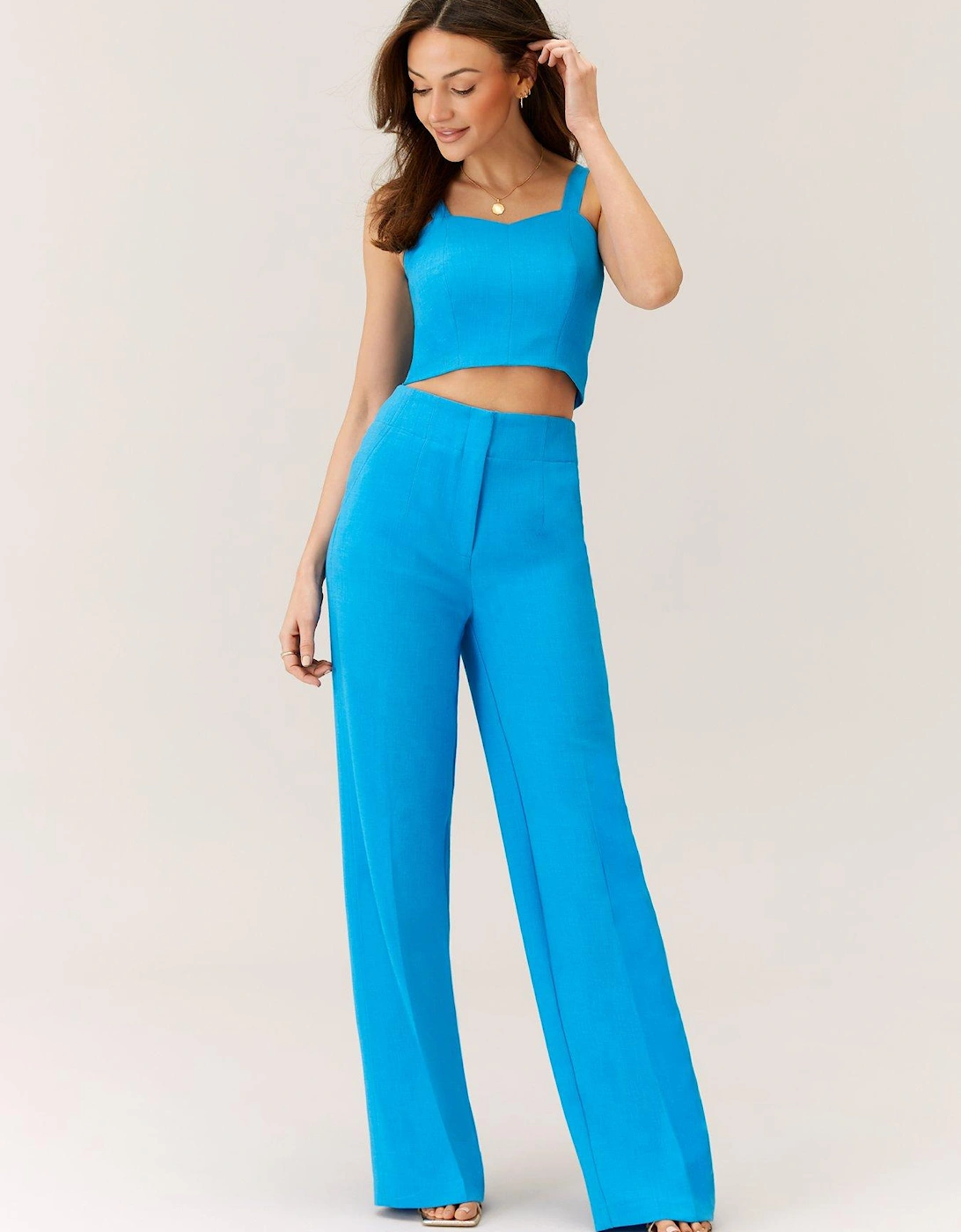 Sweetheart Neck Strappy Top - Blue