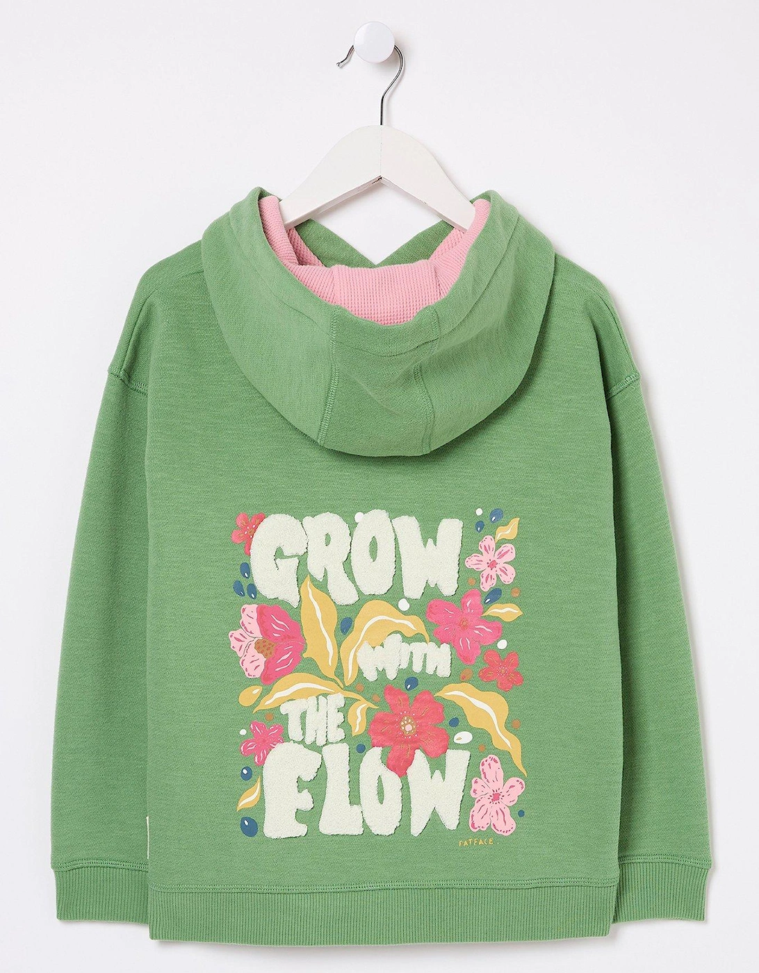 Girls Grow Flow Hoodie - Washed Green