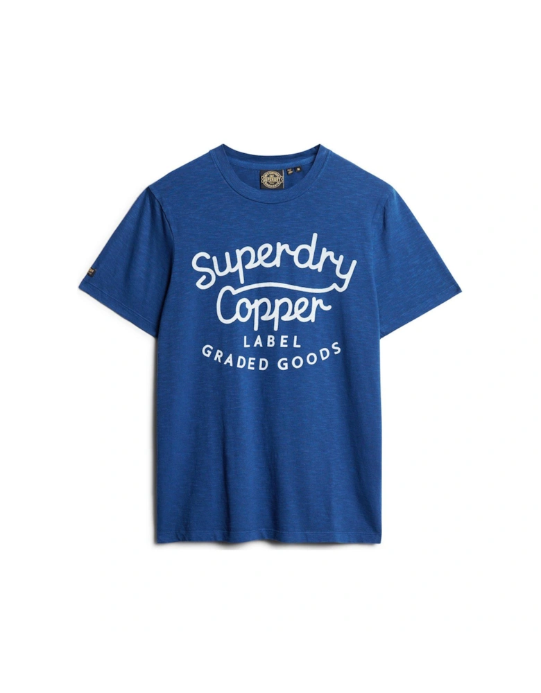 Copper Label Script T-shirt - Blue