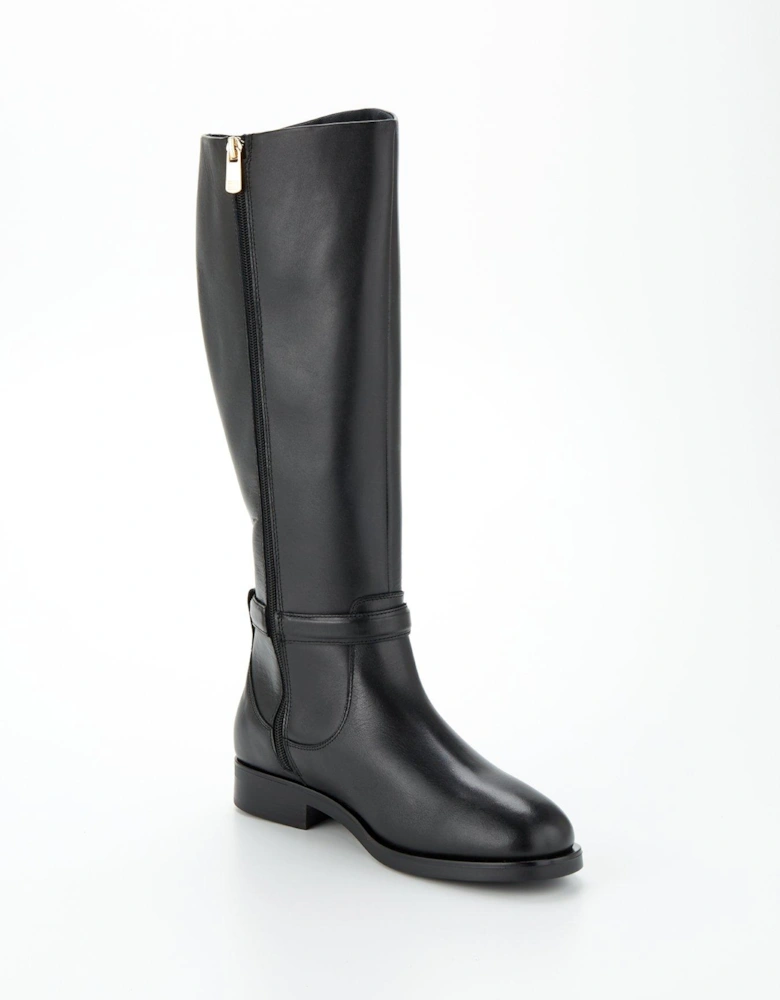 Elevated Essential Leather Long Boot - Black