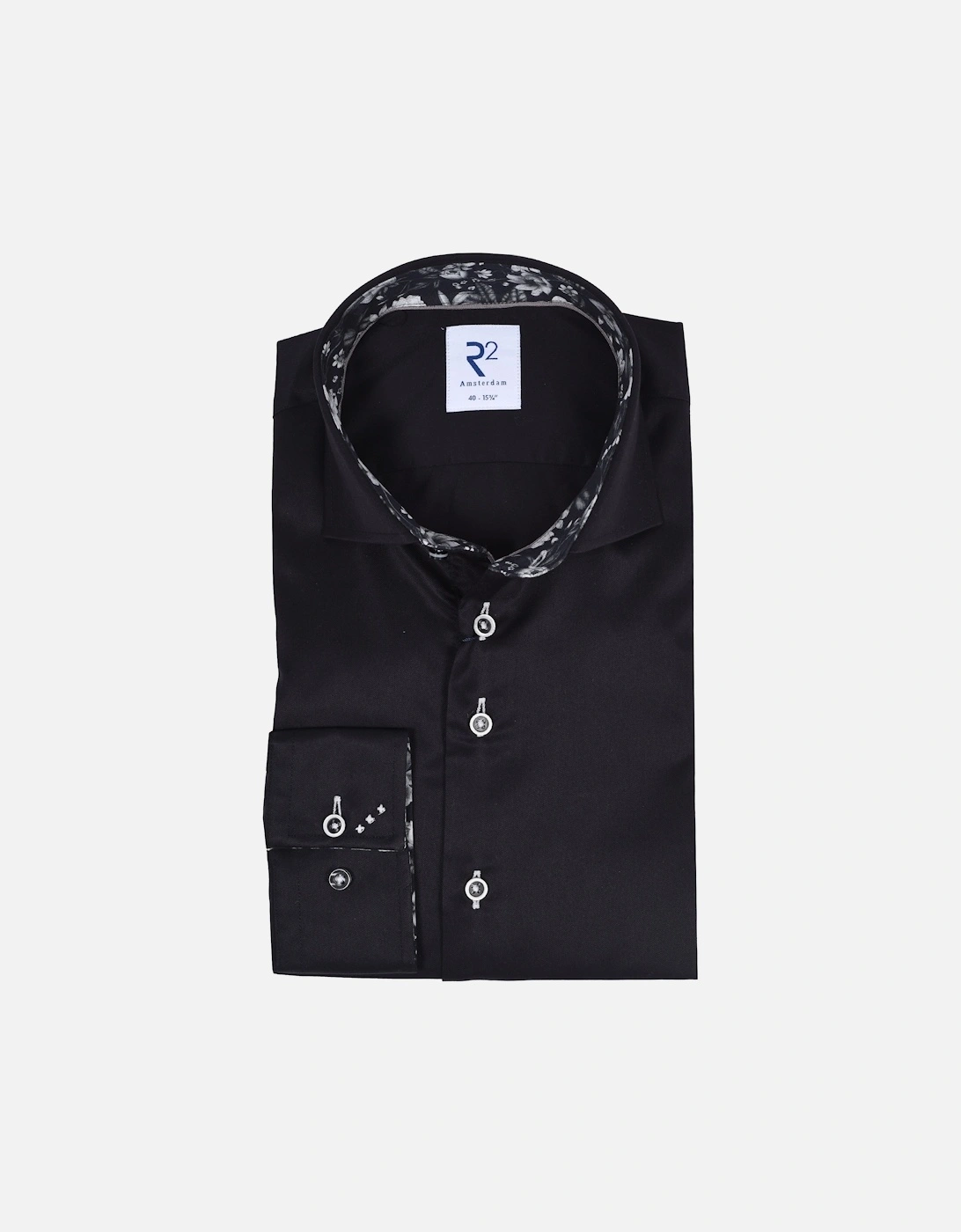 Cut Away Collar Long Sleeved Shirt Black, 4 of 3