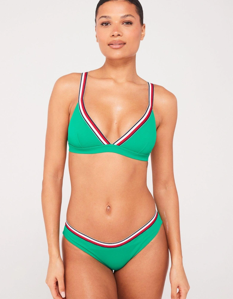 Global Stripe Bikini Brief - Green