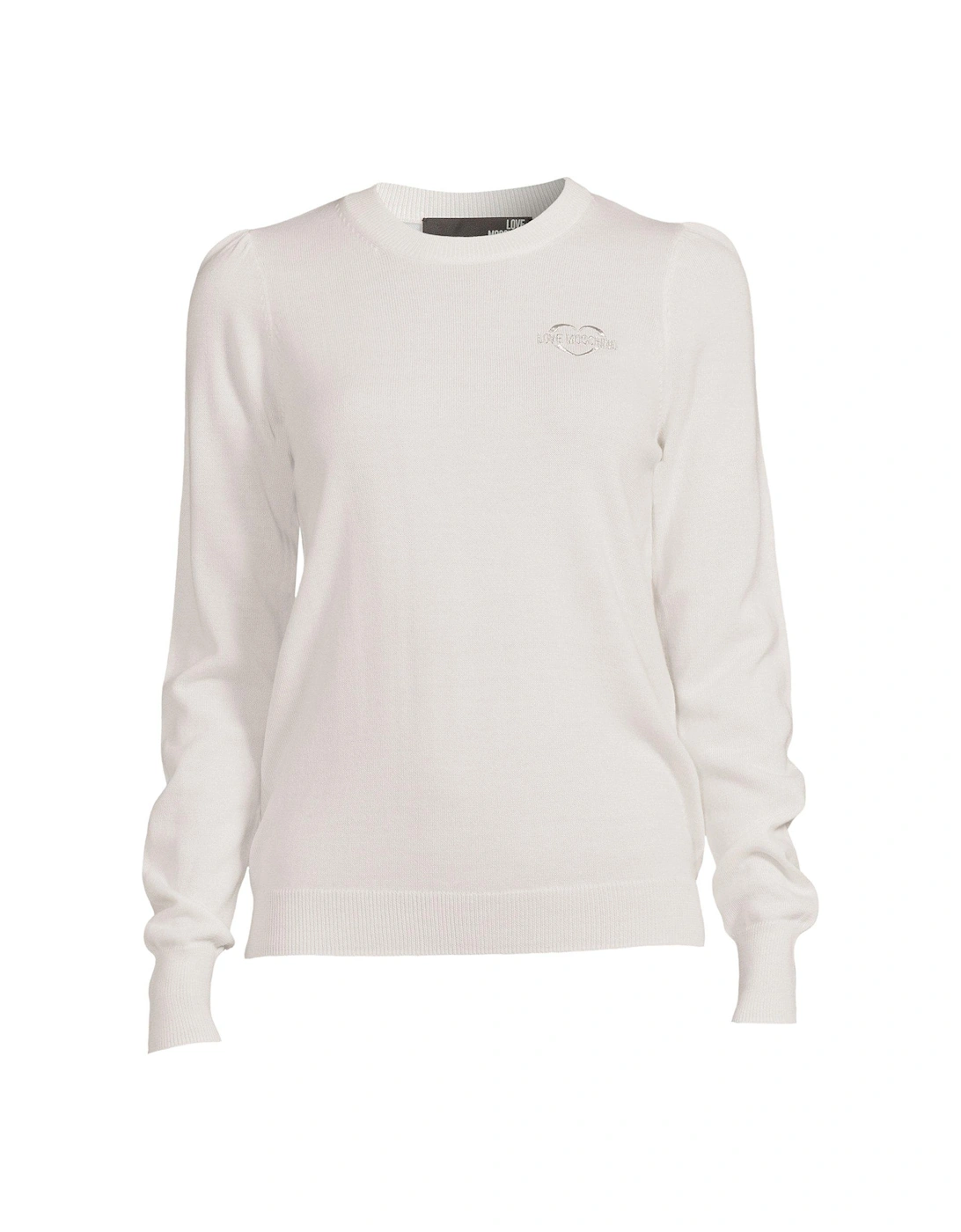 Round Neck Sweater - White