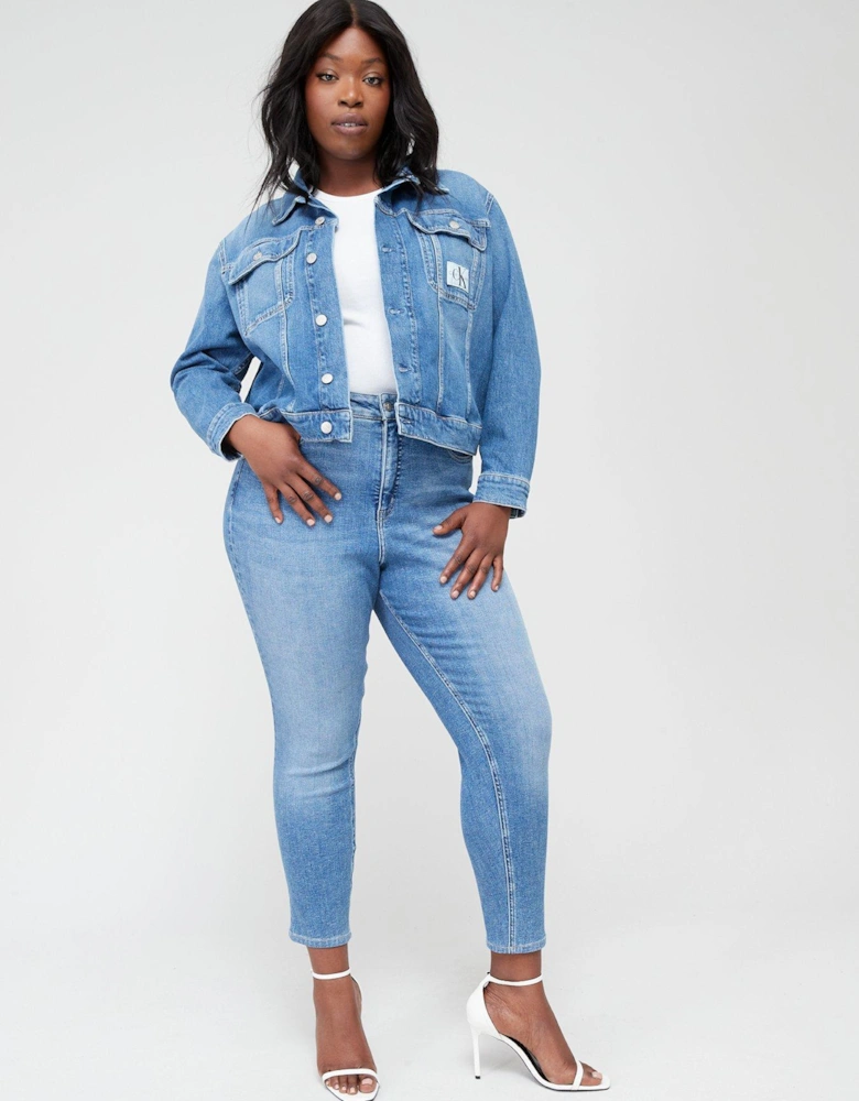 Plus High Rise Skinny Ankle Jean - Blue