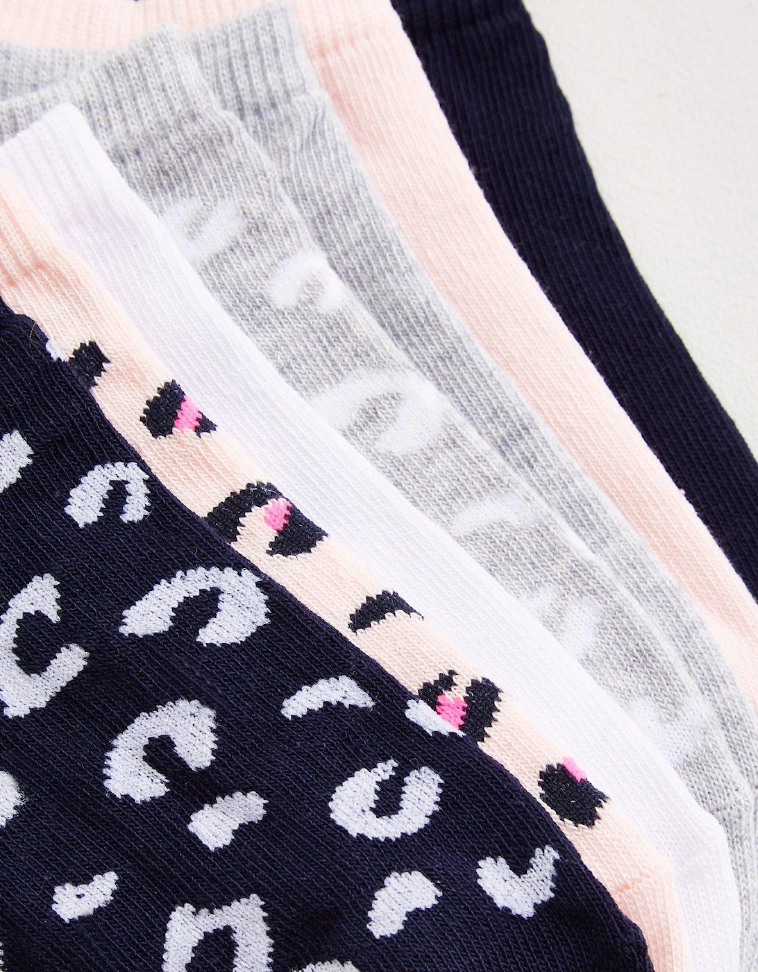 Girls 7 Pack Animal Liner Socks - Multi