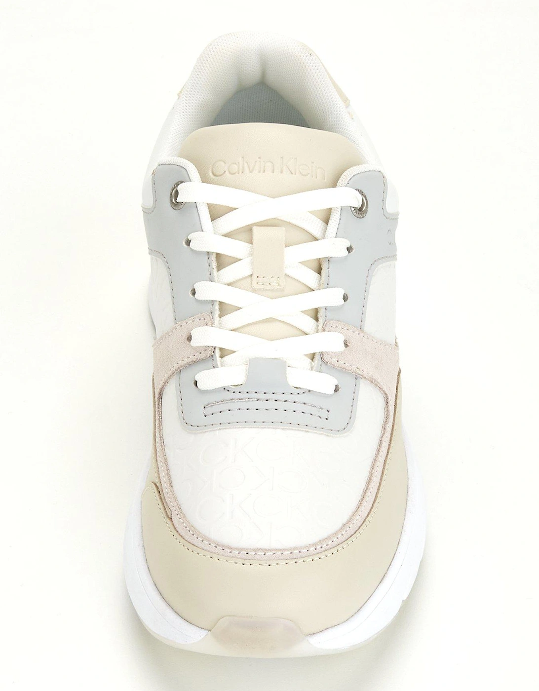 Elevated Leather Runner Trainer - White