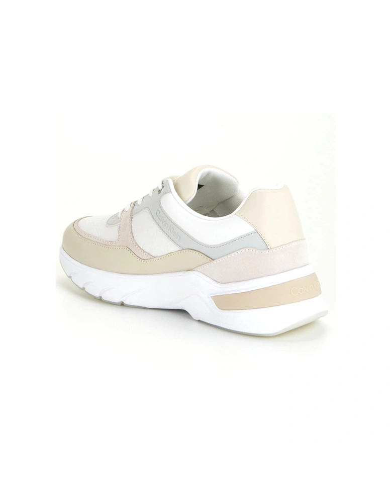 Elevated Leather Runner Trainer - White