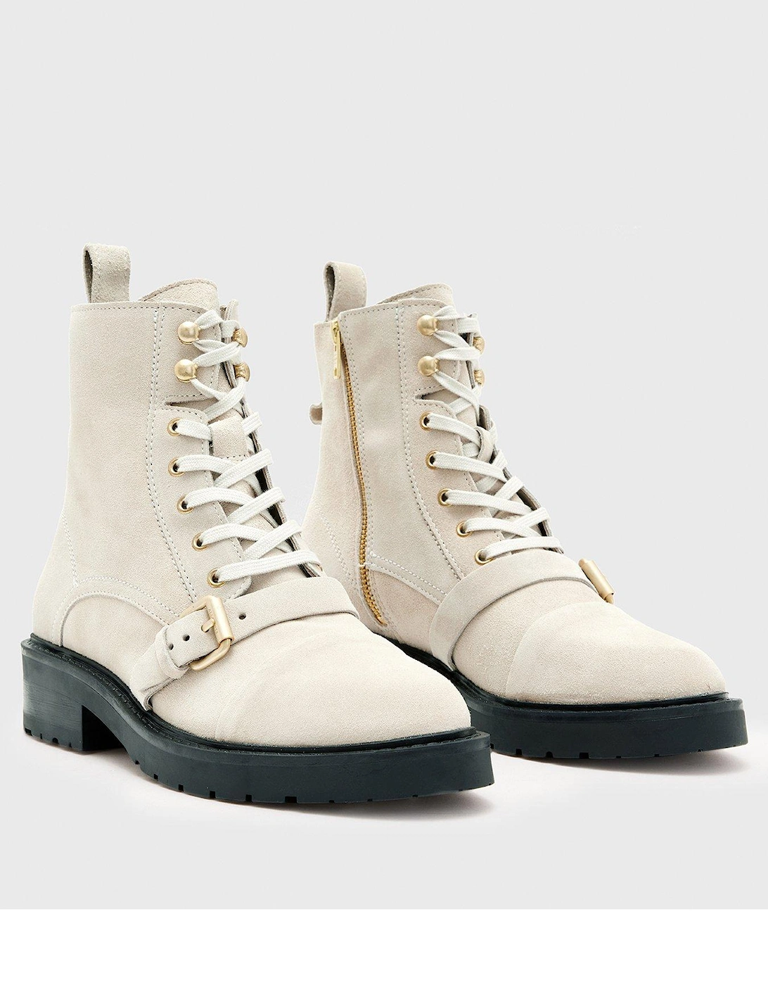 Donita Suede Boots - Stone White