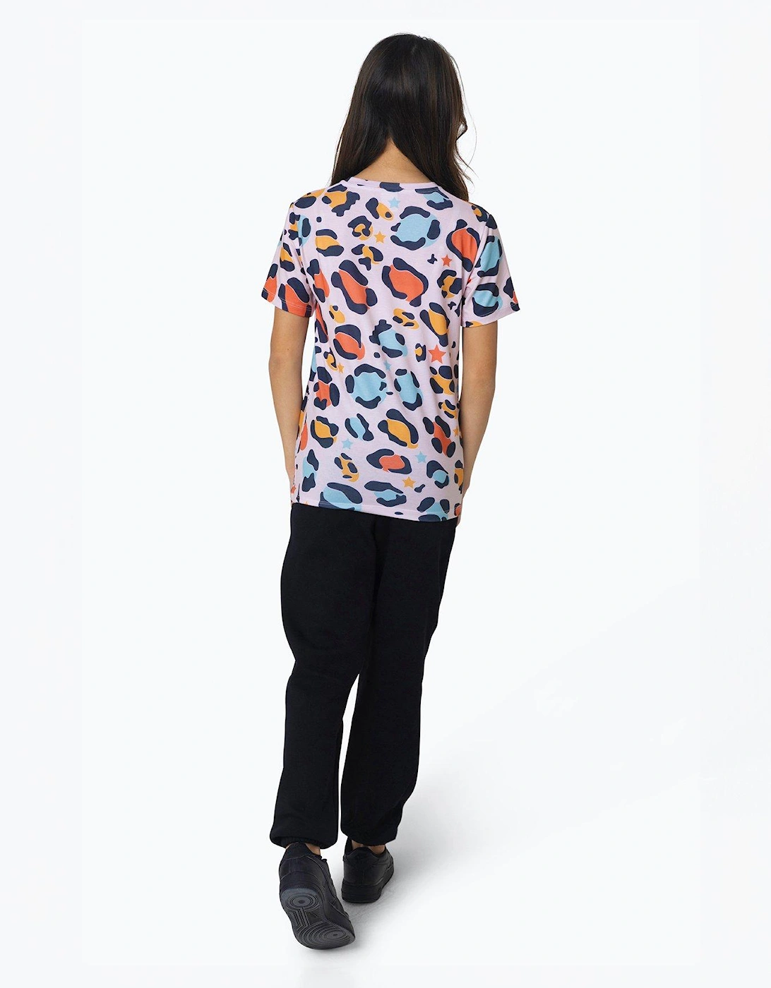 Girls Multi Star Leopard T-shirt