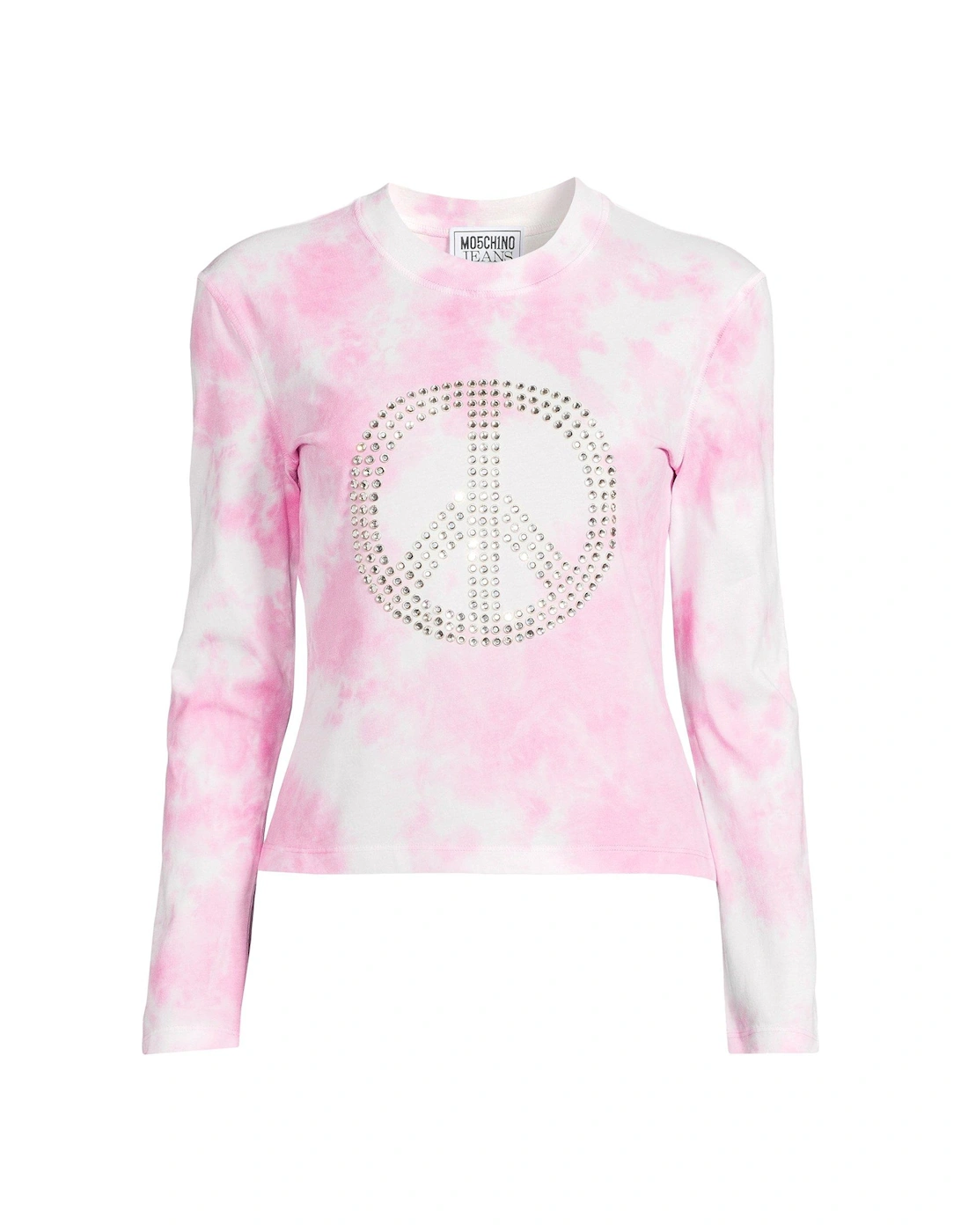Tie Dye Crystal Peace Logo T-shirt - Fantasy Print Pink