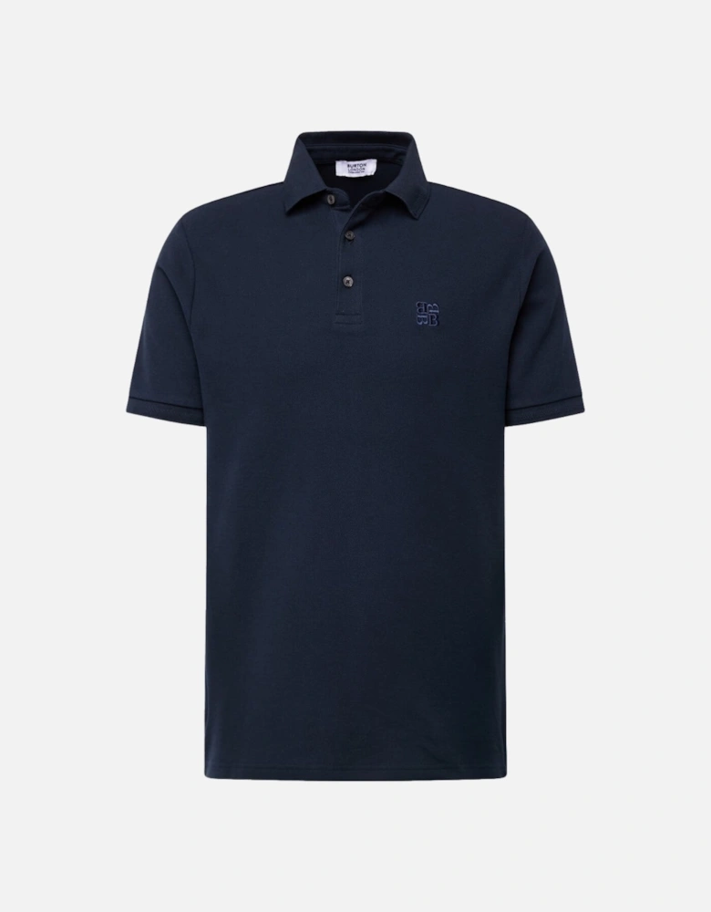 Brand Logo Navy Blue Polo Shirt