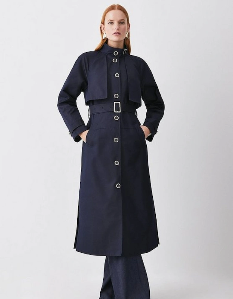 Storm Flap Belted Trench Coat