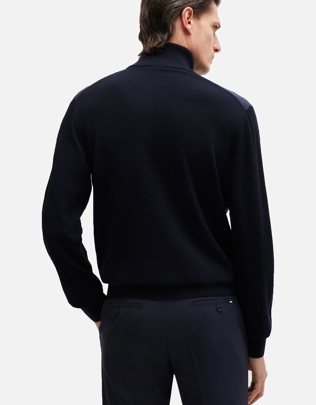 Boss H-dambino Half Zip Knitwear Dark Blue