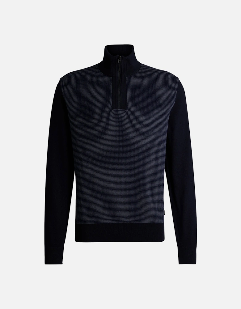 Boss H-dambino Half Zip Knitwear Dark Blue