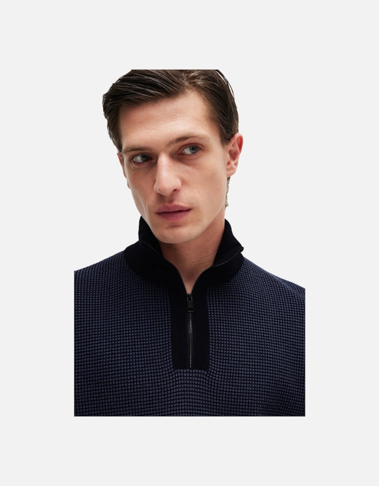 Boss H-dambino Half Zip Knitwear Dark Blue