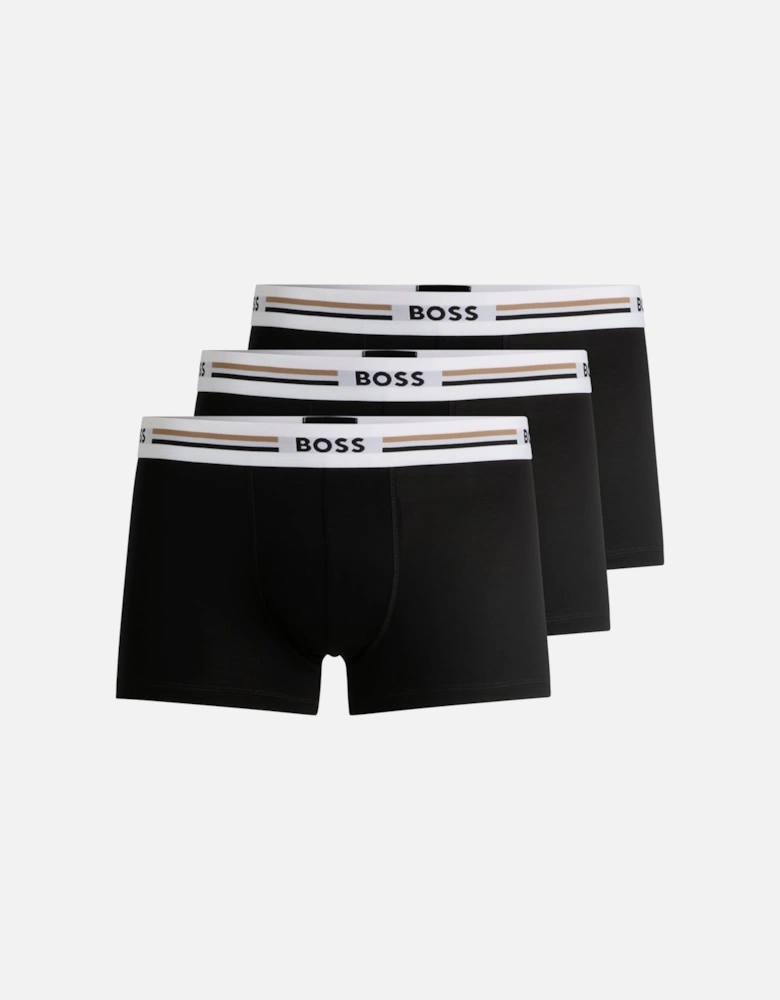 Boss Trunk 3p Revive Boxers Black