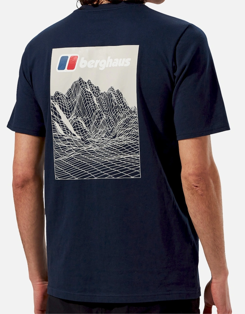Mens Mountain Lineation T-Shirt (Navy)