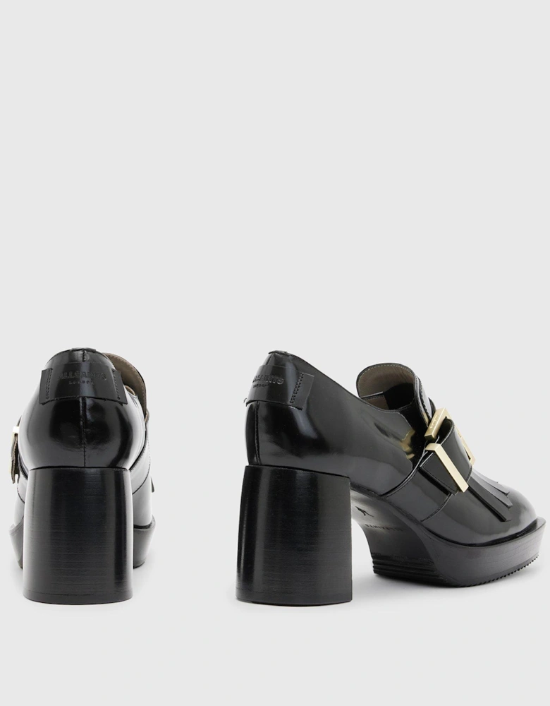 Zia Heeled Loafers - Black