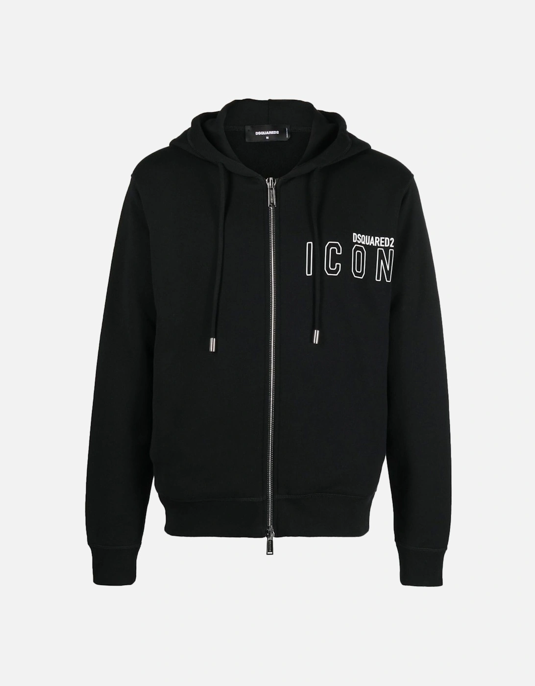 Outline Icon logo Zipped Hooded Jacket in Black, 6 of 5