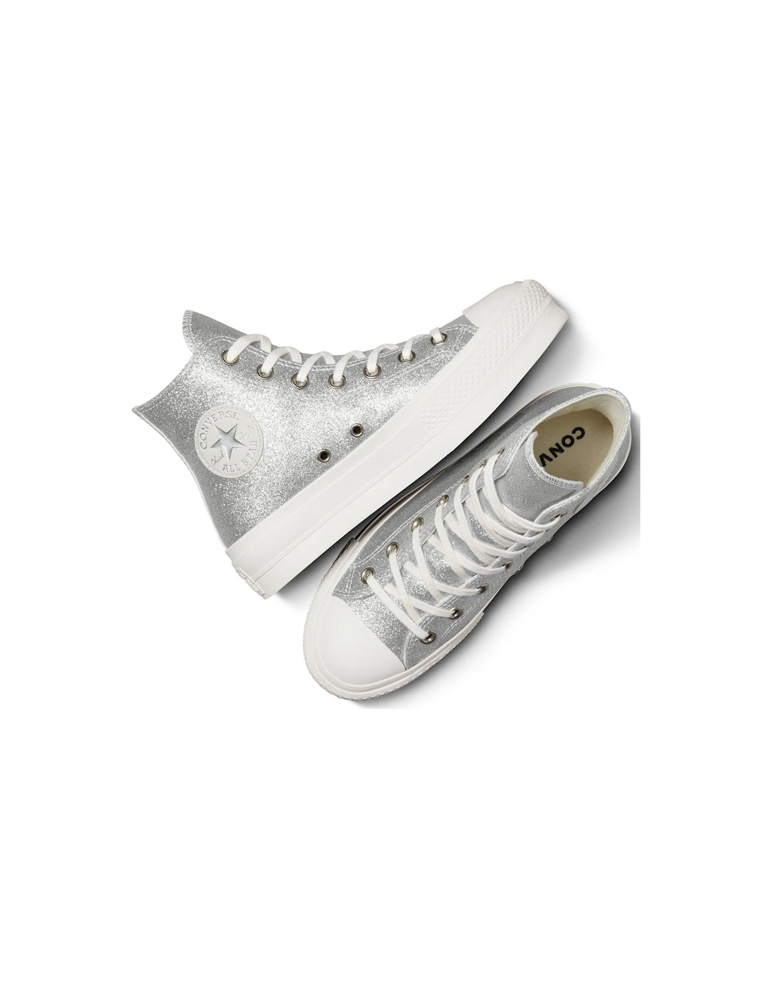 Chuck Taylor All Star Sparkle Party Lift Trainers - Silver