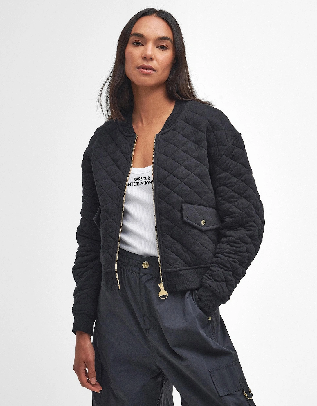 Alicia Womens Quilted Bomber Jacket, 10 of 9