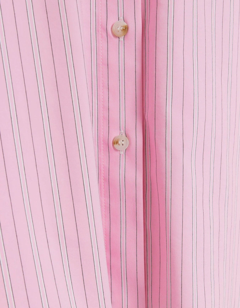 Striped Oversized Shirt - Light Pink