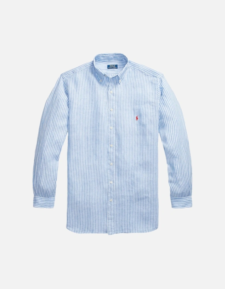 LS Linen Shirt 001 Blue/White