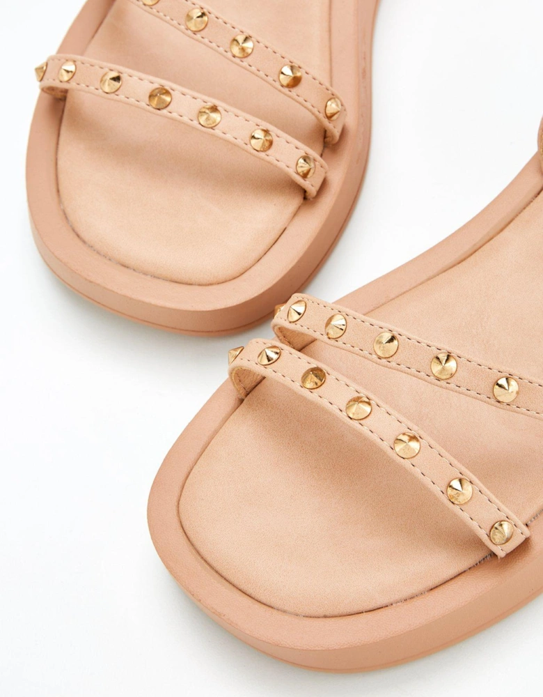 Reeta Flatform Embellished Sandals - Oat