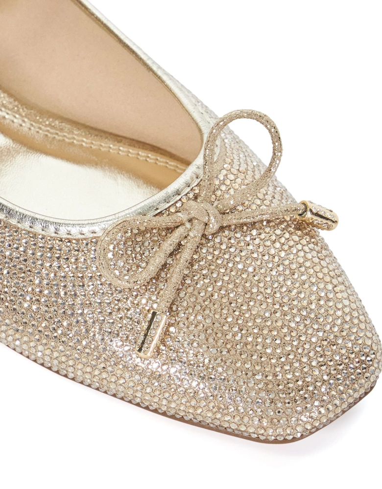Ladies Holly - Square Toe Embellished Ballet Flats