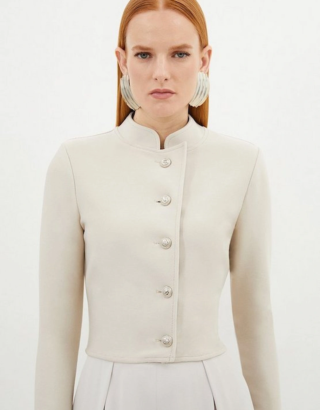 Figure Form Bandage Cropped Button Up Knit Jacket, 5 of 4