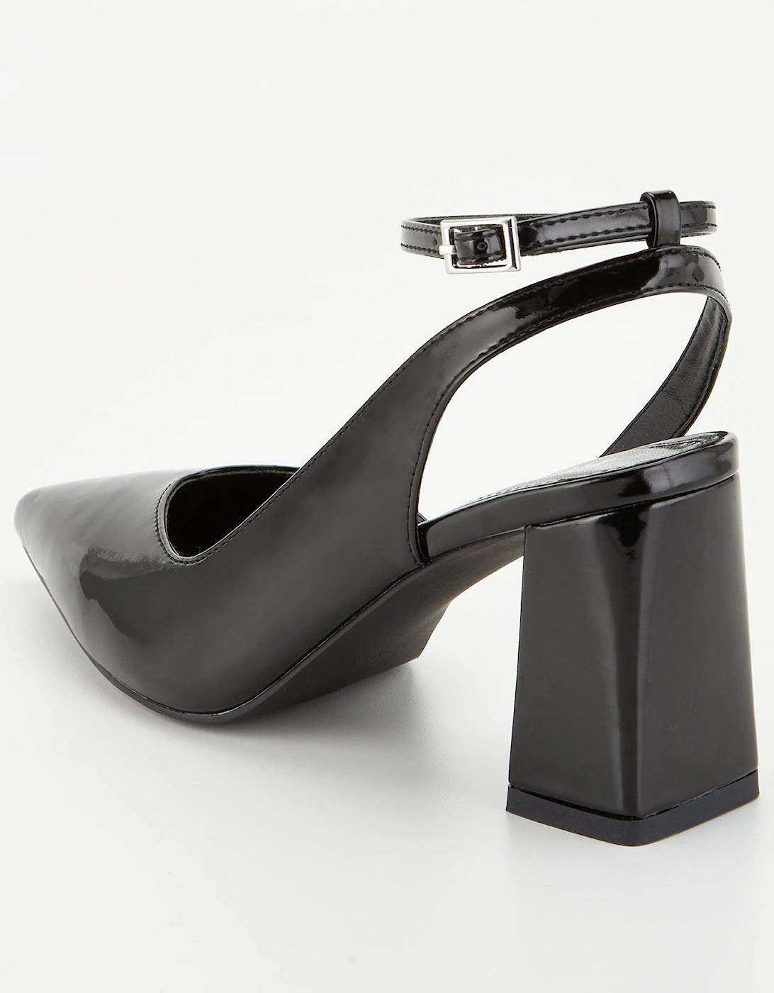 Alaia Pointed Front Block Heel Sandal - Black