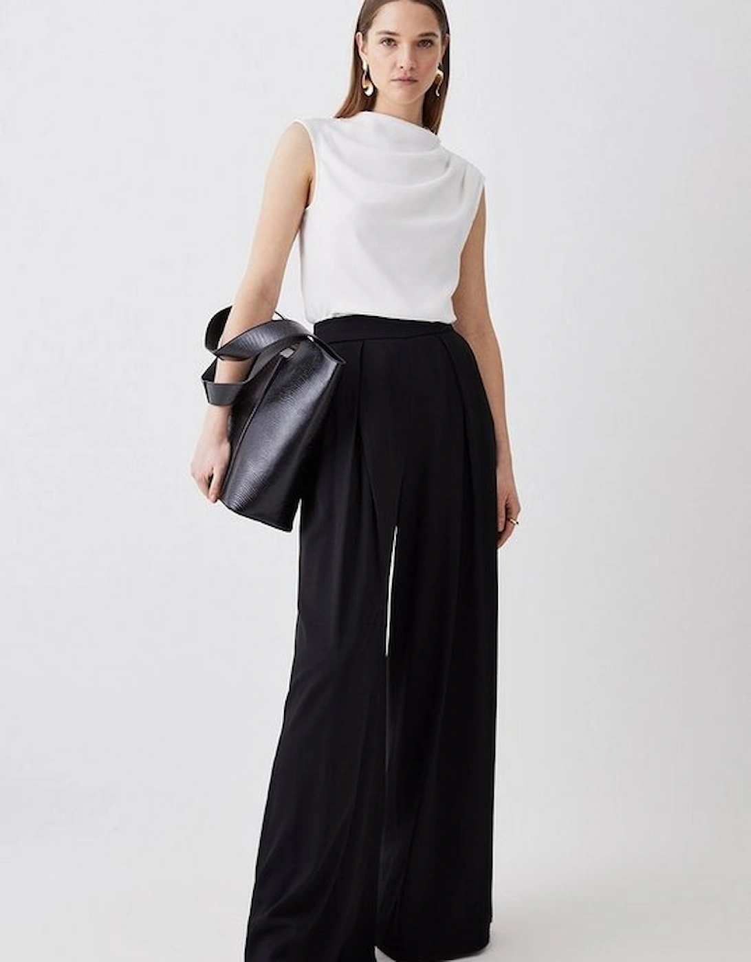 Tailored Pleat Detail Wide Leg Trouser, 5 of 4