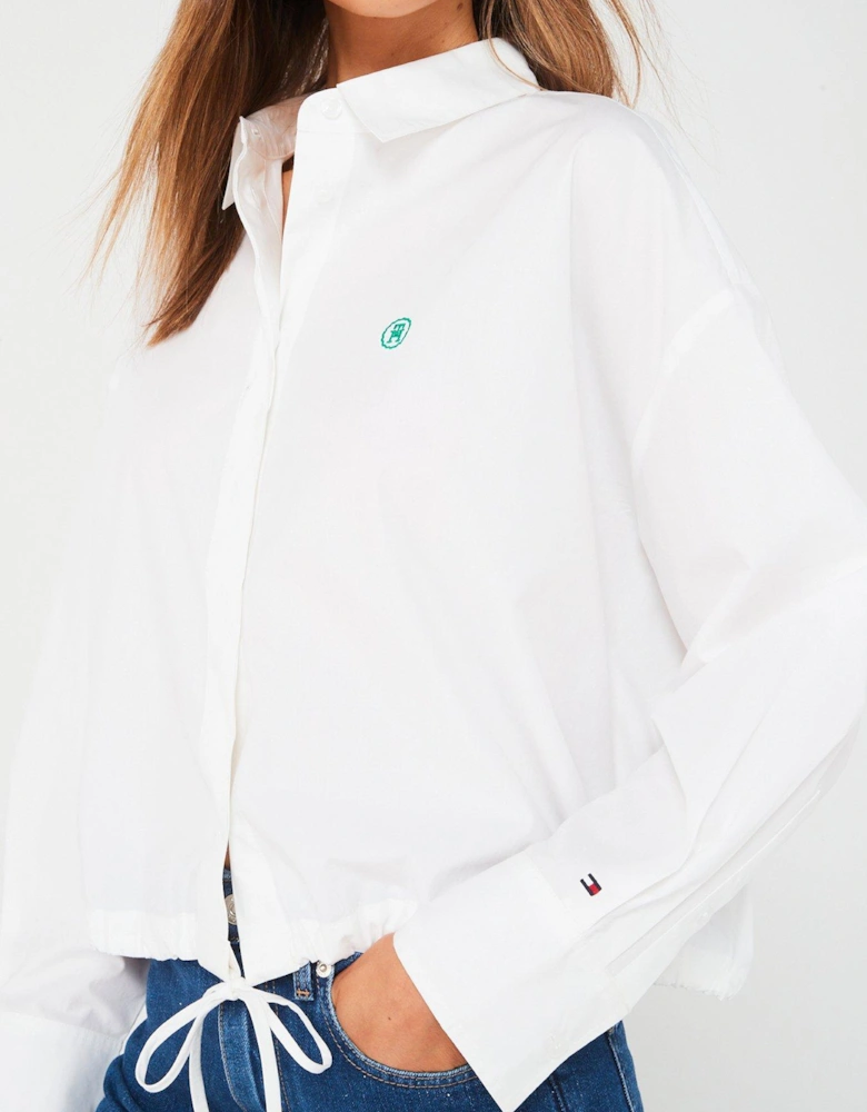 Drawstring Waist Shirt - White